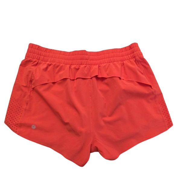 Athleta Hustle Orange Built In Undies Athletic Running Hiking Women's Shorts M - Picture 2 of 5